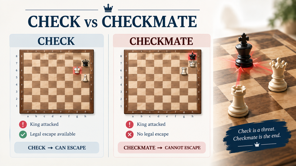 Difference Between Check and Checkmate